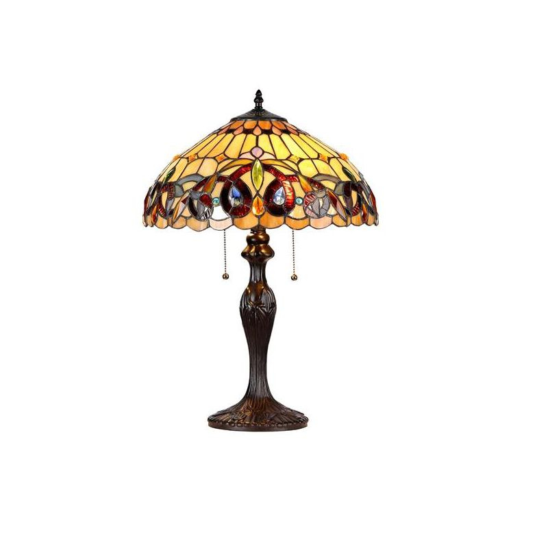 Chloe Lighting Serenity Tiffany-style 2 Light Victorian Table Lamp 16" Shade