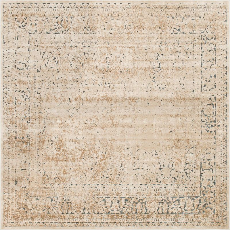 Unique Loom Chateau Collection Area Rug - Jefferson (7' 1" Square Beige/Light Brown)