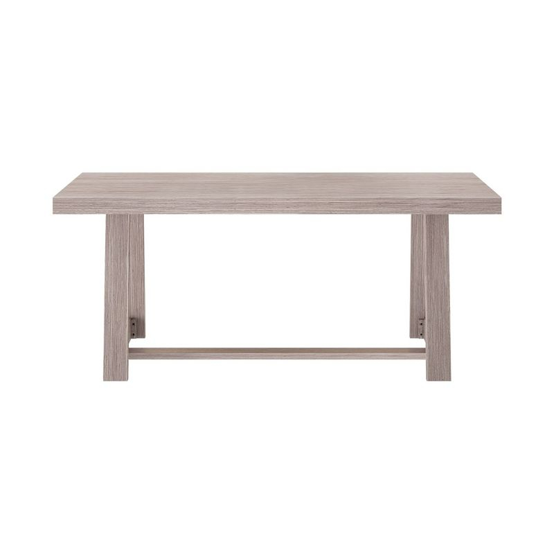 Plank+Beam 72" Dining Table for 6, Solid Wood Classic Farmhouse Style Kitchen Table, Seashell Wirebrush