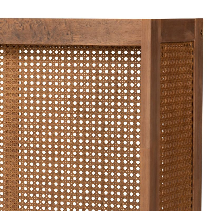 Baxton Studio King Rina Wood Wrap Around Headboard Ash Walnut: Rubberwood Frame, Non-Upholstered