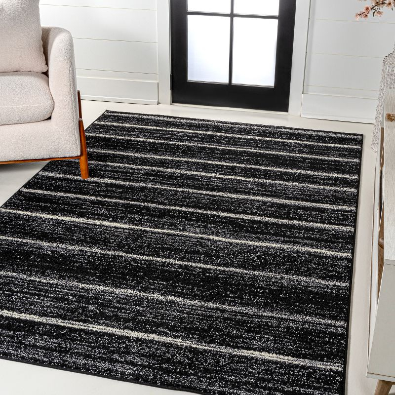 JONATHAN Y Williamsburg Minimalist Stripe Black/Cream 5 ft. x 8 ft. Area Rug