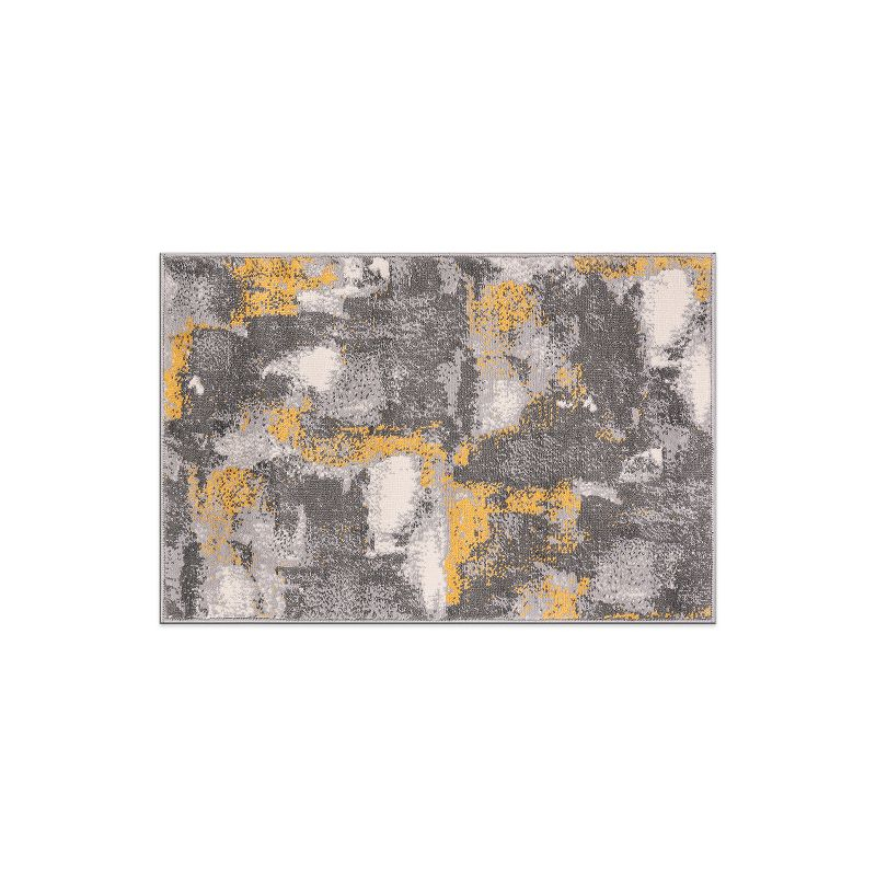World Rug Gallery Brighton Modern Abstract Area Rug - Yellow 2'x3'