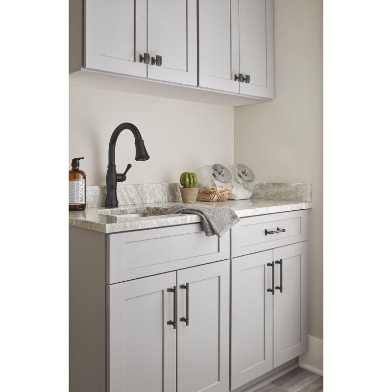 Amerock Davenport 5-1/16 inch (128mm) Center-to-Center Matte Black Cabinet Pull