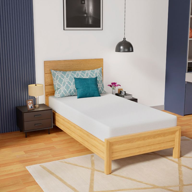 FDW 8 inch Twin Gel Memory Foam Mattress Wave Comfort Foam Mattress 8 inch Mattress, CertiPUR-US Certified,,White Twin