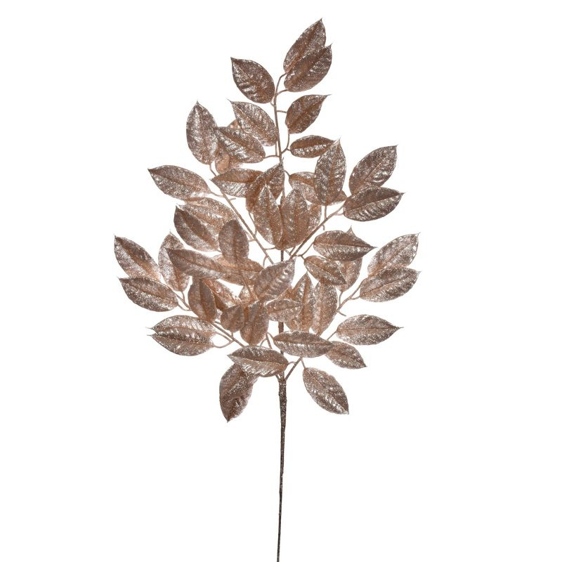 Vickerman 31" Cafe Latte Artificial Gardenia Glitter Spray, 2 per bag.