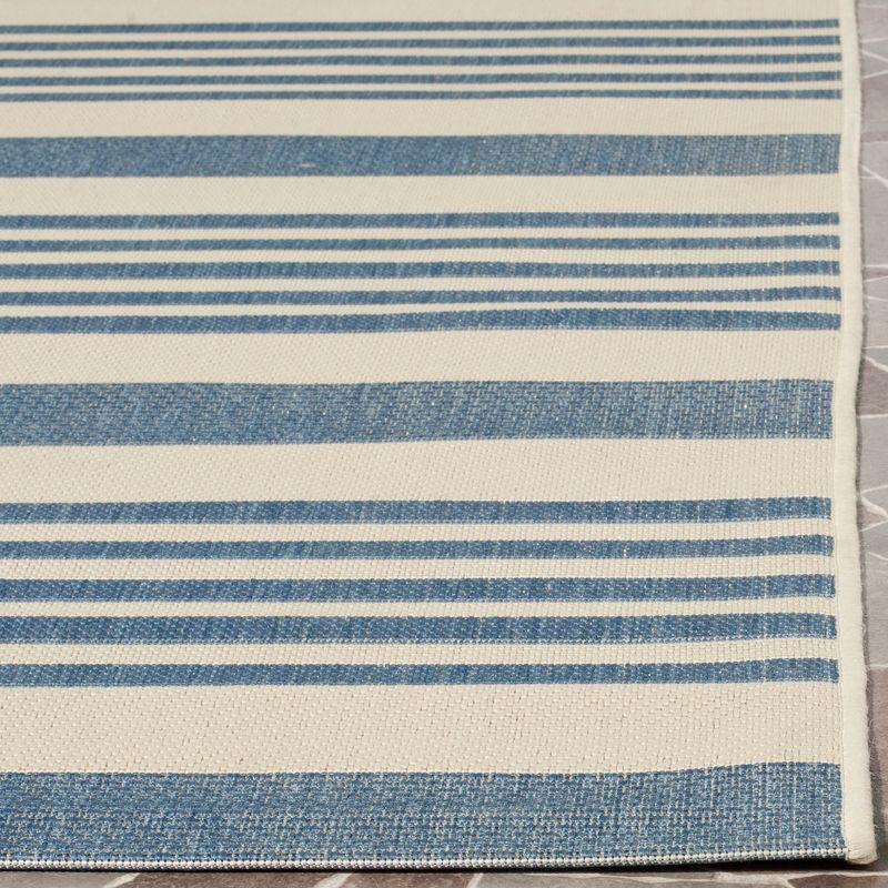 Courtyard CY6062 Power Loomed Indoor/Outdoor Area Rug - Beige/Blue - 4'x5'7" - Safavieh.