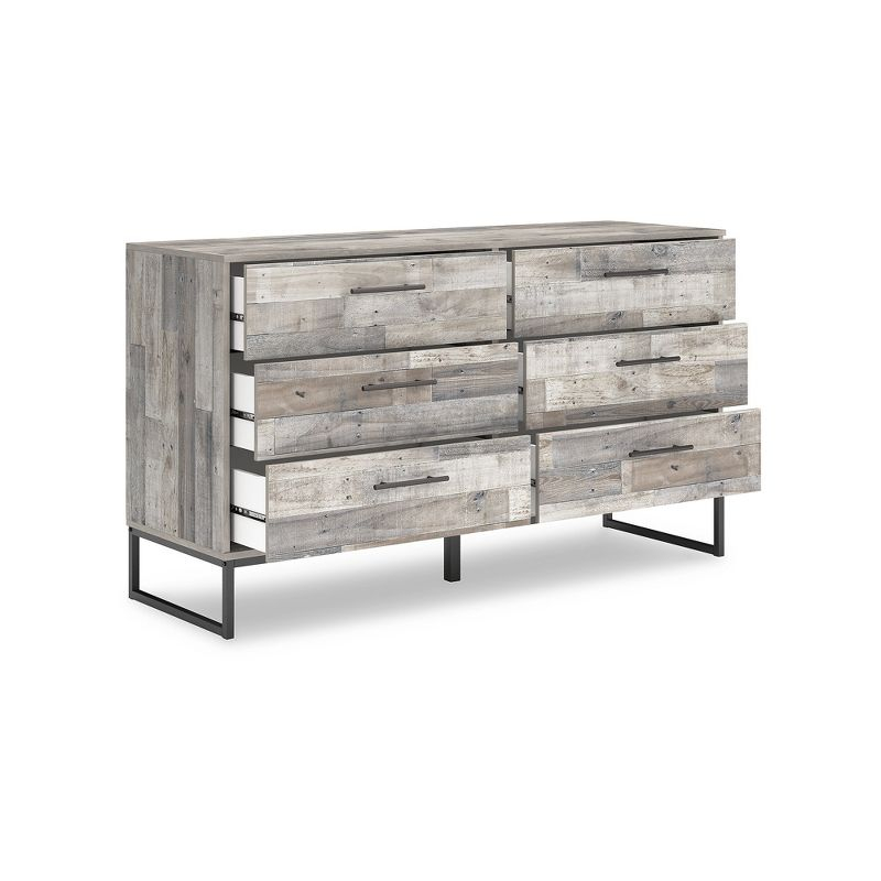 Signature Design by Ashley Casual Neilsville 6 Drawer Dresser, Whitewash