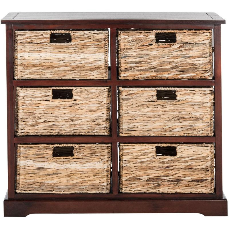 Keenan 6 Wicker Basket Storage Chest - Cherry - Safavieh.