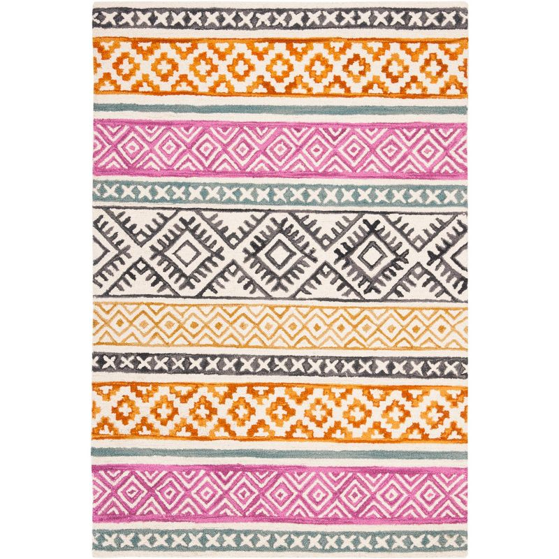 Micro-Loop MLP552 Hand Tufted Area Rug - Ivory/Rust - 4'x6' - Safavieh.
