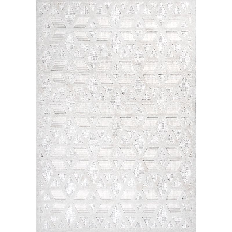 3'x5' Talaia Neutral Geometric Indoor/Outdoor Area Rug, Ivory - JONATHAN Y