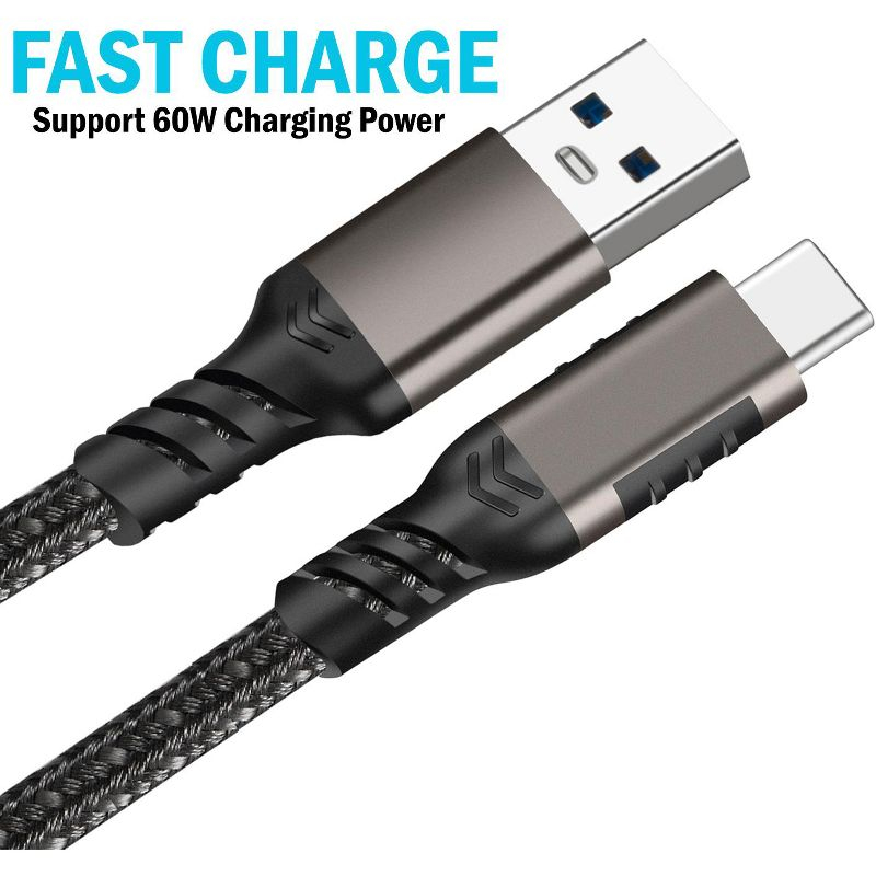 USB-C Phone Charger Combination, Nakedcellphone 20W Dual Port Wall Charger and Rugged Cable (3.2 Foot Cord) for Cell Phone, iPhone, Tablet