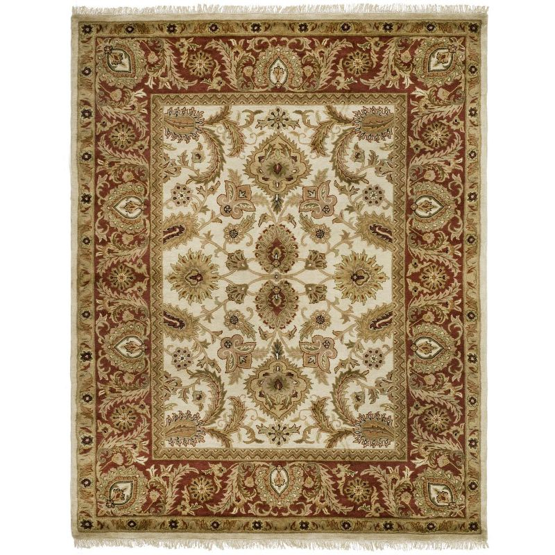 Classic CL244D Hand Tufted Area Rug - Ivory/Red - 8'3"x11' - Safavieh..