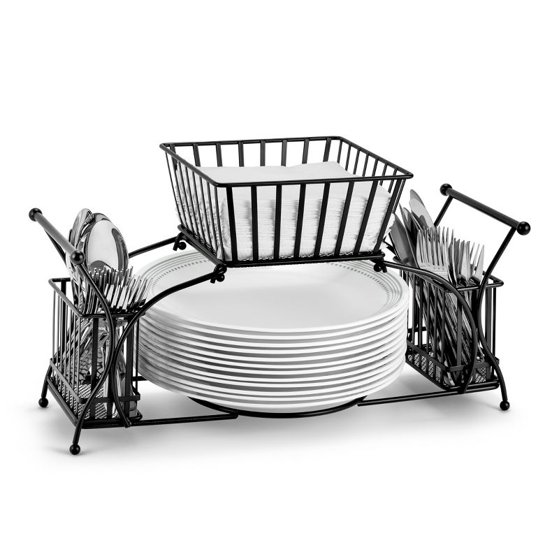 Sorbus 4 Section all-in-one Buffet Utensil Caddy - Ideal for Dining Table, Party, Buffet, Kitchen, Entertaining