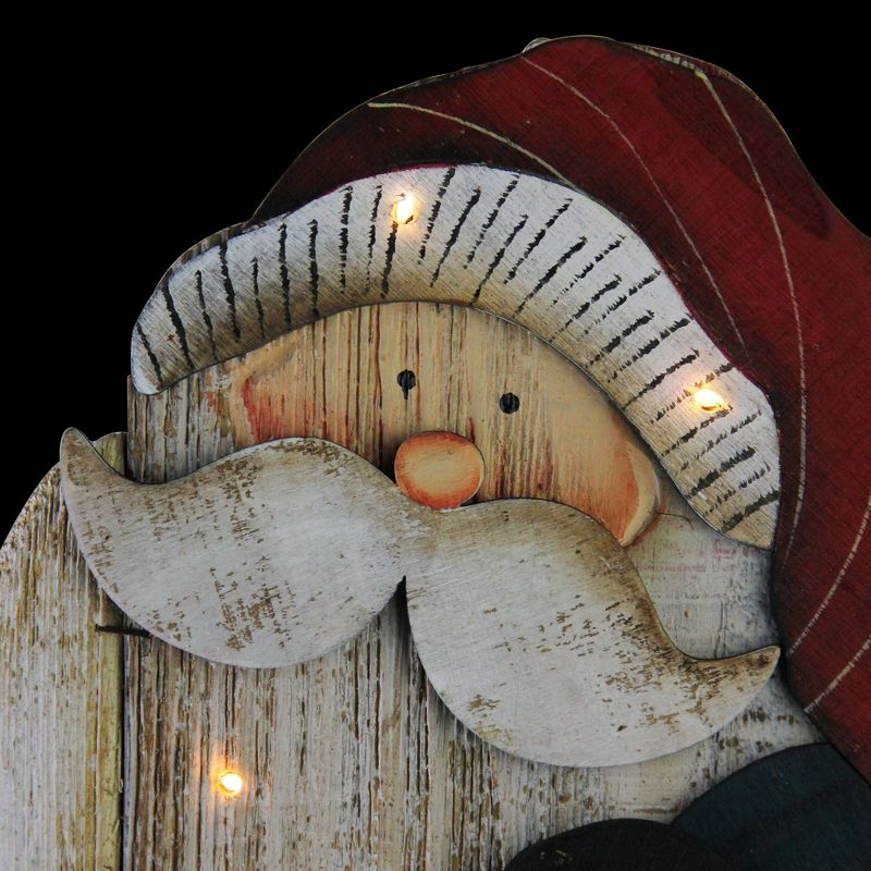 Northlight 19.5" Red and White LED Lighted Santa Claus Christmas Wooden Figure