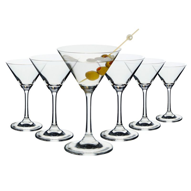 Juvale 5 oz Mini Martini Glasses Set of 6 - Small Cocktail Stem Glasses for Dessert, Margaritas, Classic Barware Accessories