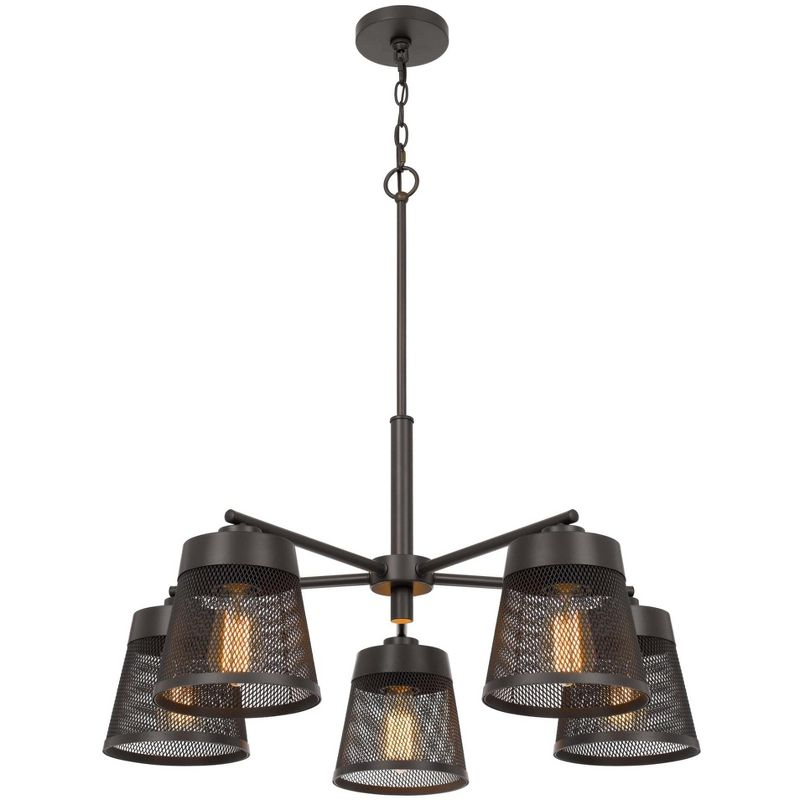 Cal Lighting 60W x 5 Hampton metal chandelier with mesh shades