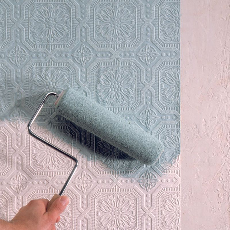 Small Squares White Paintable Wallpaper