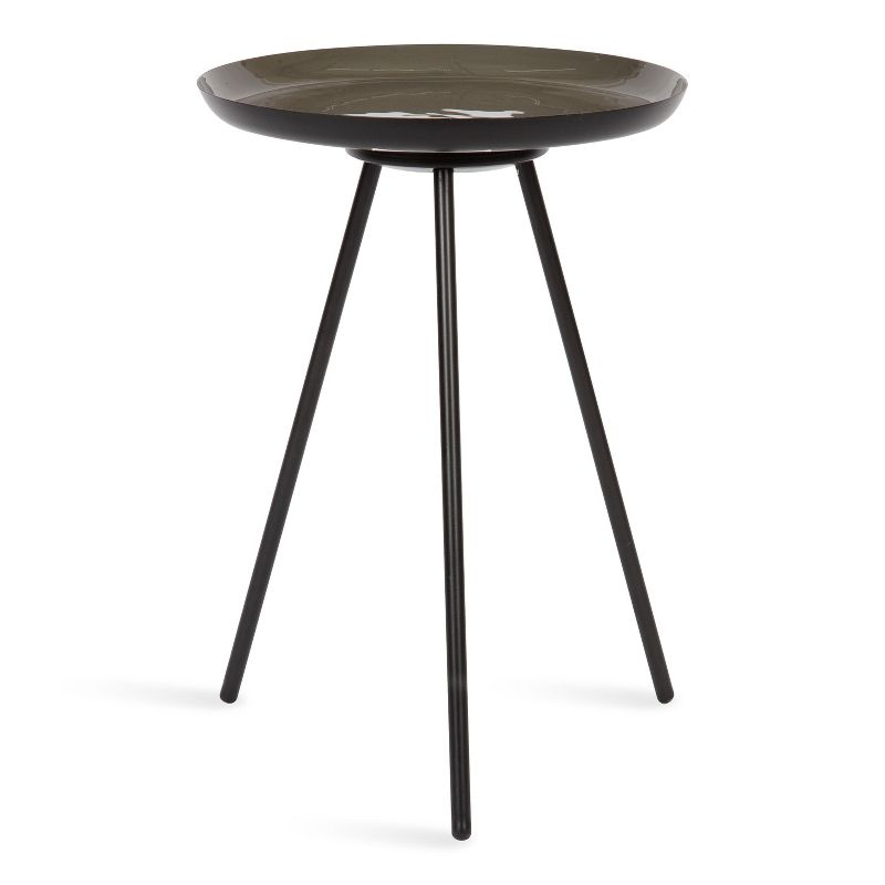 Kate and Laurel Laranya Round Metal Side Table, 15x15x22.5, Brown and Black