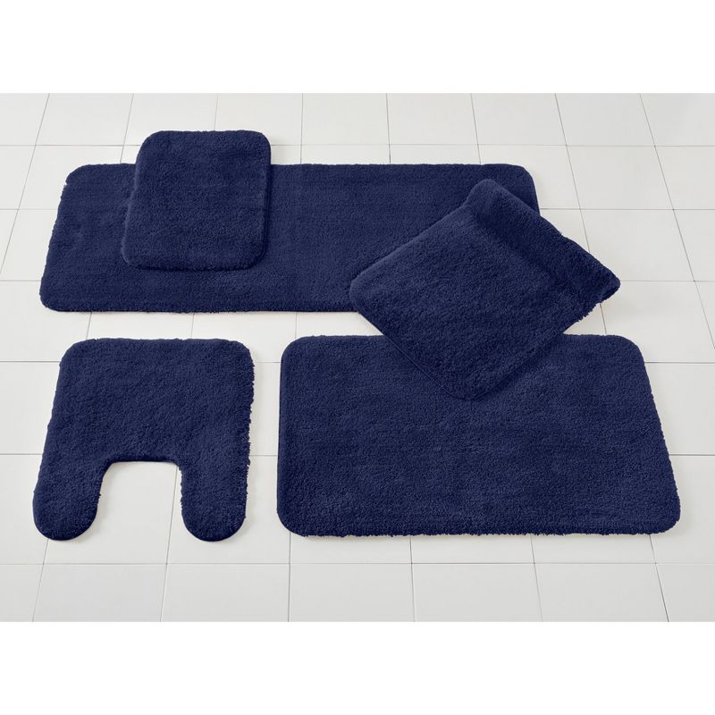 BrylaneHome The Elegance Bath Rug Collection - Bath Rug - 17" W 24" L, Navy