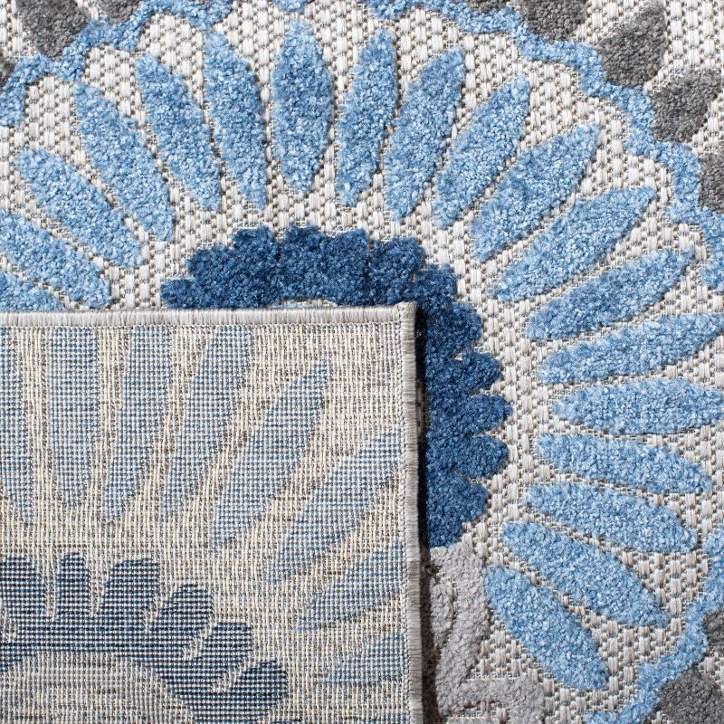Cabana CBN382 Power Loomed UV Resistant Indoor/Outdoor Area Rug - Grey/Blue - 8'x10' - Safavieh