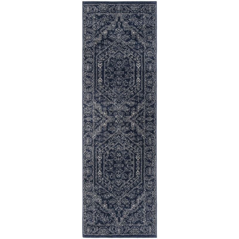 Adirondack ADR108 Power Loomed Runner Rug - Navy/Ivory - 2'6"x8' - Safavieh.