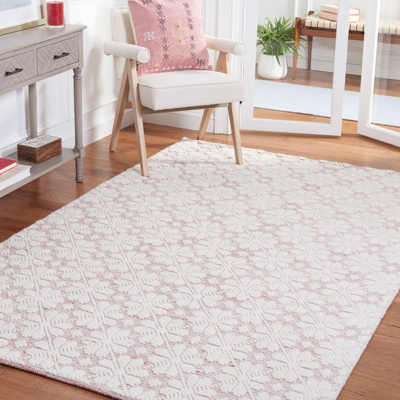 Vermont VRM303 Hand Woven Area Rug - Ivory/Red - 4'x6' - Safavieh.