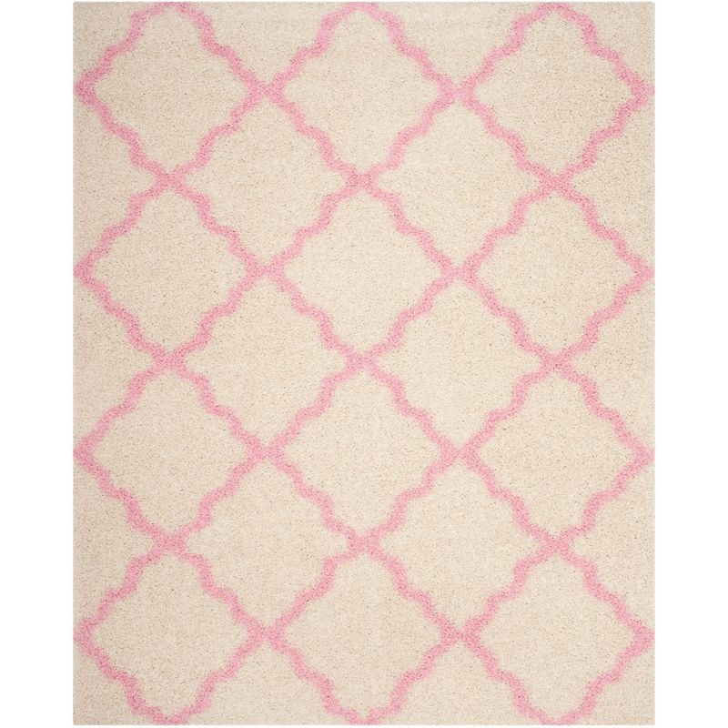Dallas Shag SGD257 Power Loomed Area Rug - Ivory/Light Pink - 8'6"x12' - Safavieh.