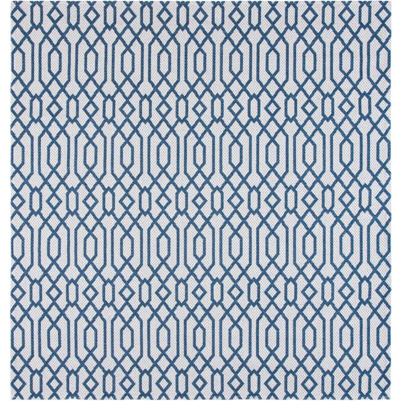 Augustine AGT421 Power Loomed Area Rug - Navy/Light Grey - 6'4"x6'4"Square - Safavieh.