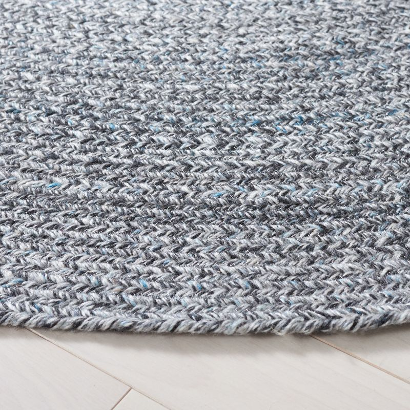Braided BRD804 Hand Woven Area Rug - Dark Gray/Light Blue - 3' round - Safavieh.
