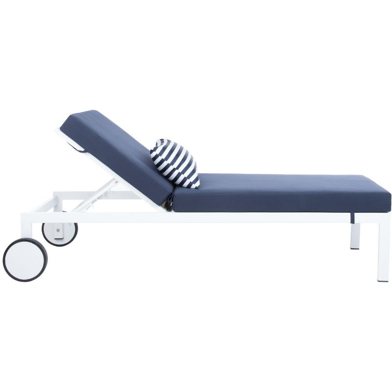Yves Sun Lounger - Outdoor - PAT4042 - Navy/White -Safavieh