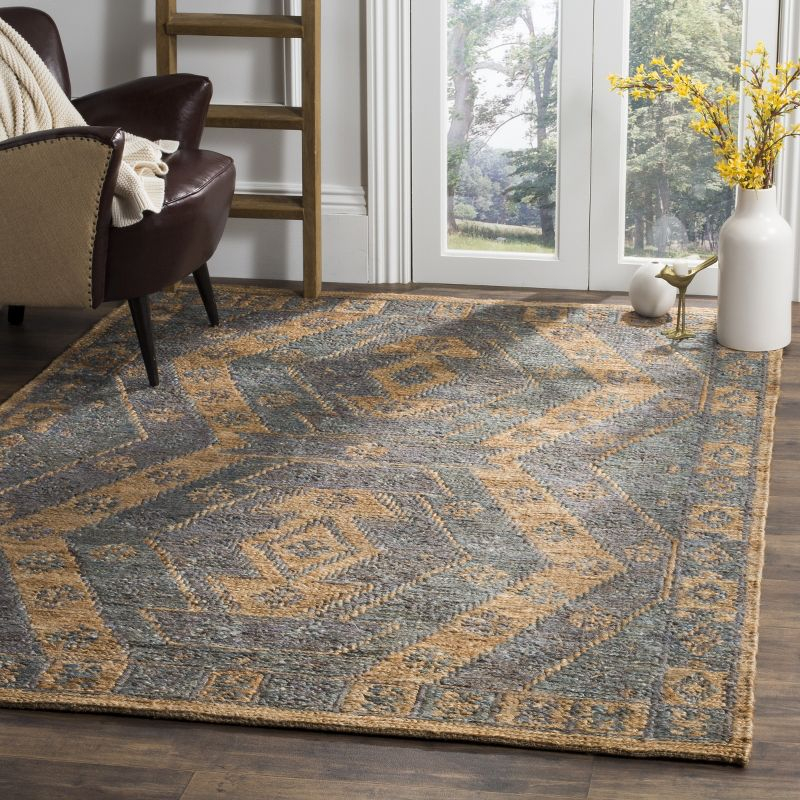 Organic ORG701 Handmade Indoor Area Rug - Slate/Natural - 5'x8' - Safavieh