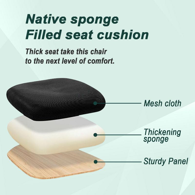 BestMassage Office Chair Mesh Computer Chair Task Chair with Lumbar Support & 360° Swivel Home Office Swivel Chair Modern Desk Chair, Black