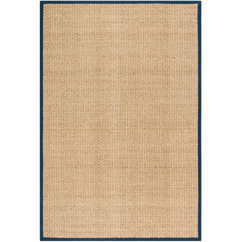 Natural Fiber NF114 Power Loomed Indoor Area Rug - Natural/Navy Blue - 6'x9' - Safavieh