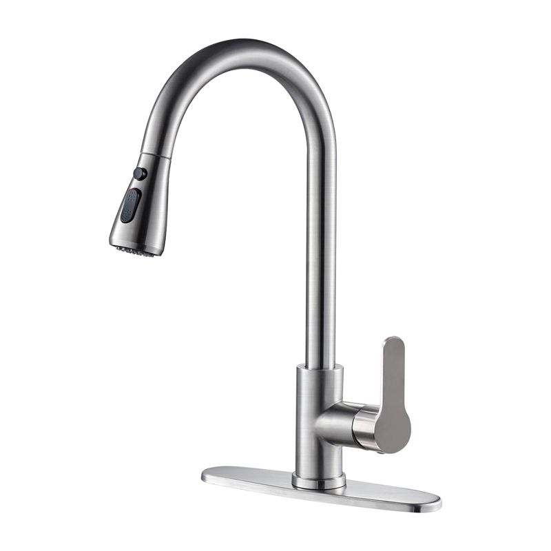 Cobbe 3-Function Single Handle Pull-Down Kitchen Faucet with Deck Plate