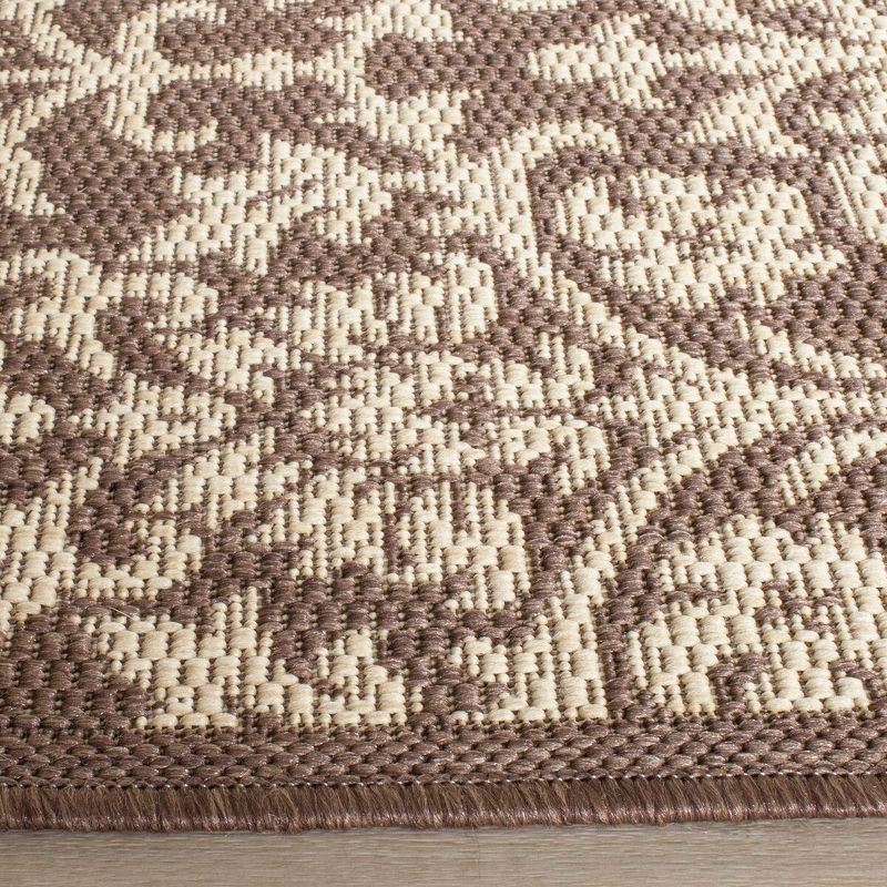 Courtyard CY3416 Power Loomed Indoor and Outdoor Runner Rug - Chocolate/Natural - 2'3"x6'7" - Safavieh