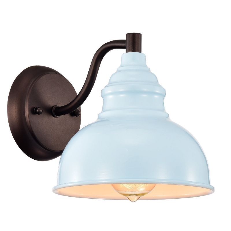 Chloe Lighting Ironclad Industrial 1 Light Oil Rubbed Bronze Indoor Wall Sconce 8"Wide