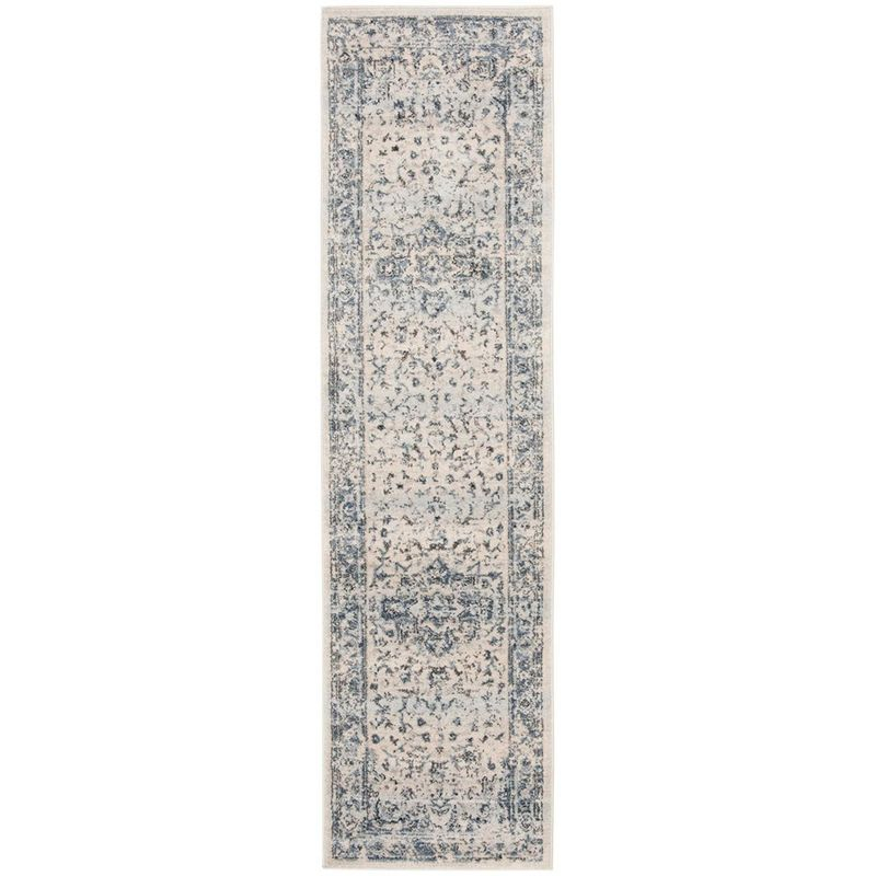 Charleston CHL411 Loomed Indoor Runner Rug - Ivory/Navy - 2'x6' - Safavieh