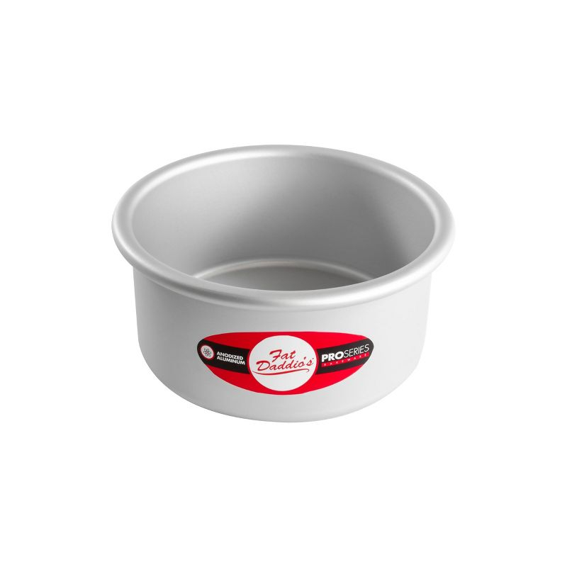 Fat Daddio's PRD-63 Anodized Aluminum Round Cake Pan, 6" x 3", Silver