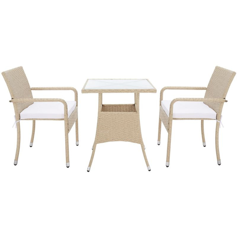 Laban Bistro Set - Outdoor - PAT7718 - Beige/White - Safavieh