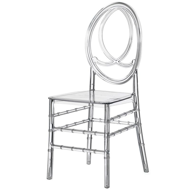 Fabulaxe Modern Acrylic Phoenix Dining Chair, Stackable Transparent Party Chair, Crystal Clear Acrylic Chair for Events and Weddings, Single
