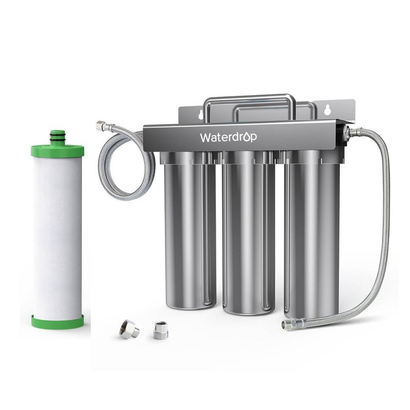Waterdrop TST-UF Ultra-Filtration Under Sink Water Filter, Stainless Steel, 5X Service Life, Extra P1 Replacement Filter