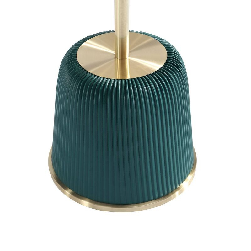 Manhattan Comfort Anderson Modern Leatherette Upholstered End Table with Gold Tabletop Green: Stainless Steel, No Assembly Required