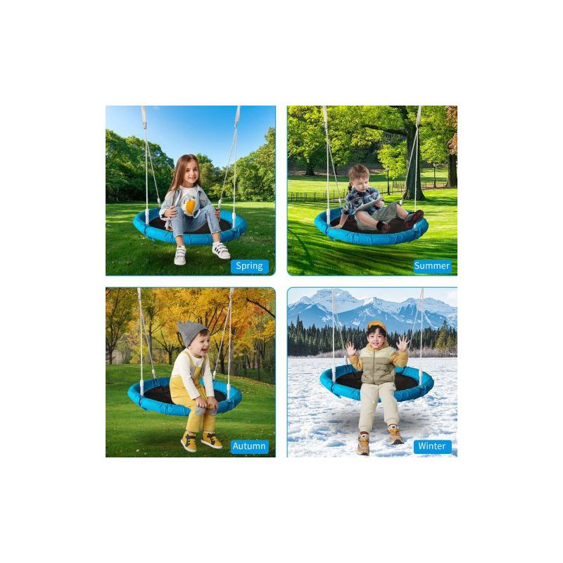 Kids Swing Set, Saucer Swing With Heavy Duty Outdoor A-Frame Metal Swing Stand For Playground Backyard, Style 2