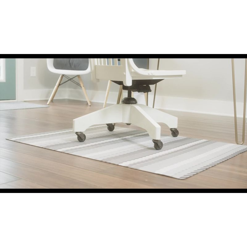3'x4' Stripe 9 to 5 Desk Chair Mat Brown - Bungalow Flooring: Stain & Skid-Resistant Indoor Floor Mat, Low Pile