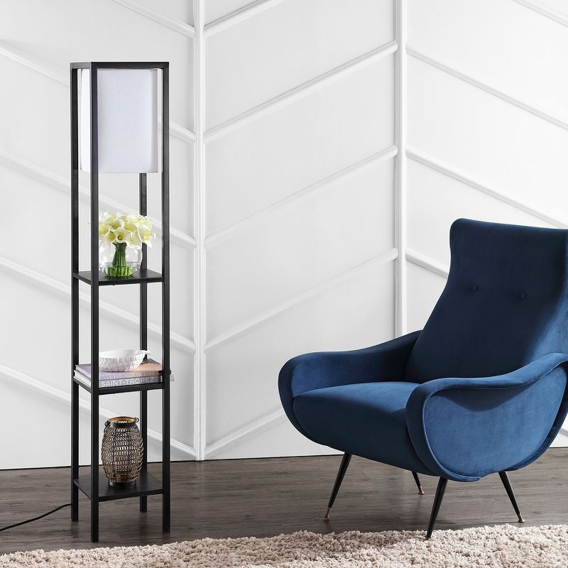 Rista Shelf Floor Lamp - FLL4044 - Black - Safavieh