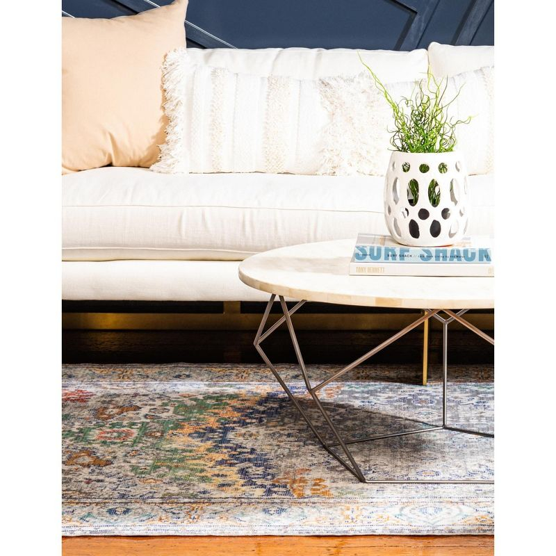 Unique Loom Austin Collection Area Rug - Voce (4' 1" x 6' 1" Rectangle Light Gray/Blue)