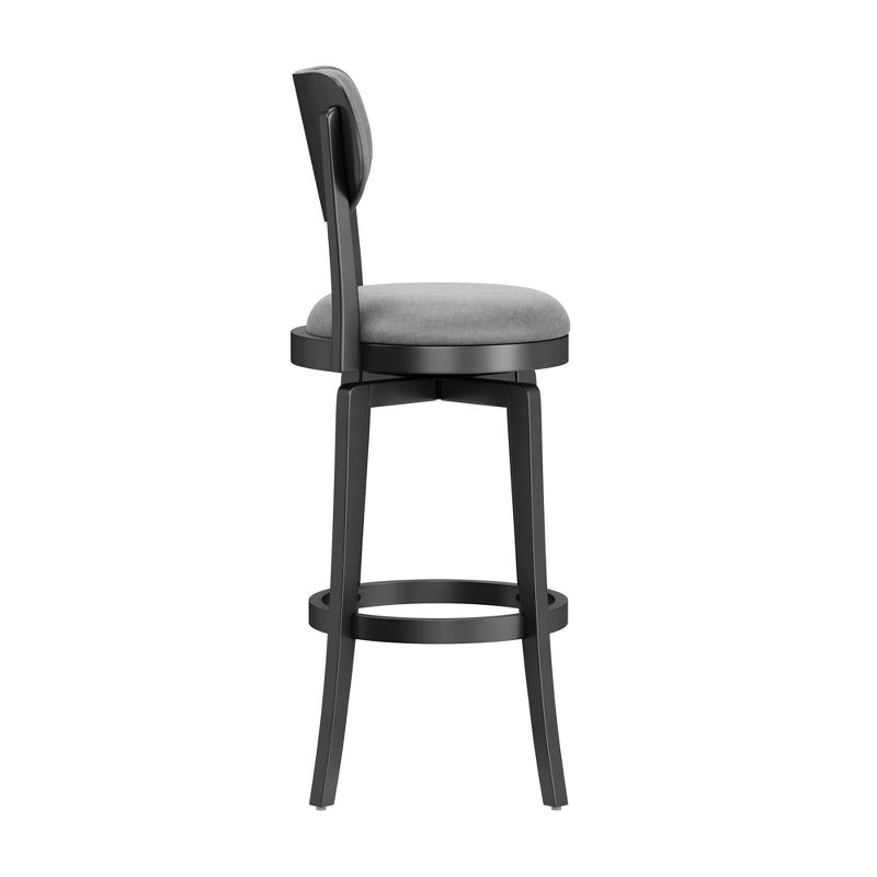 31" Sloan Swivel Barstool Black/Gray - Hillsdale Furniture: Upholstered, Matte Finish, Wood Legs, Foam Padded