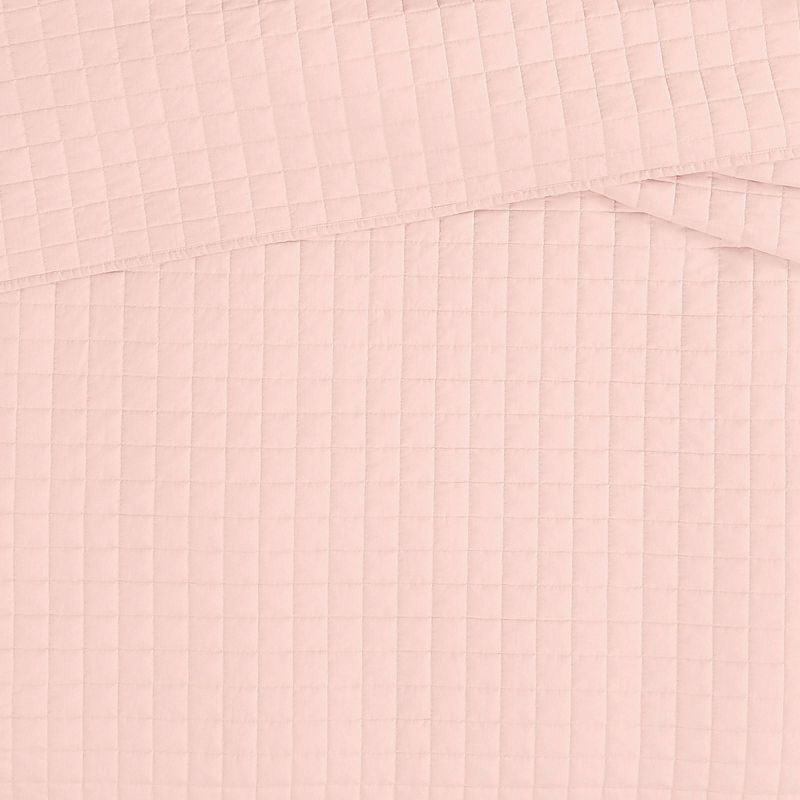 Brooklyn Loom 3pc King Flax Linen Quilt Set Blush