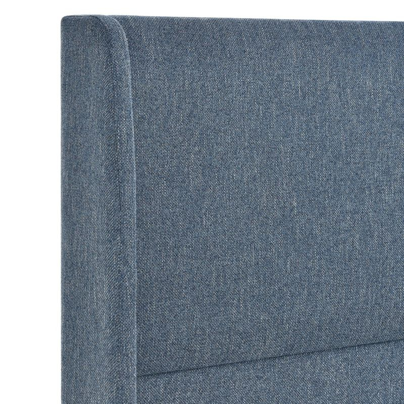 Roundhill Furniture Arles 3-Piece Upholstered Bedroom Set, Wingback Platform Bed with Two Nightstands Light Gray Fabric Queen