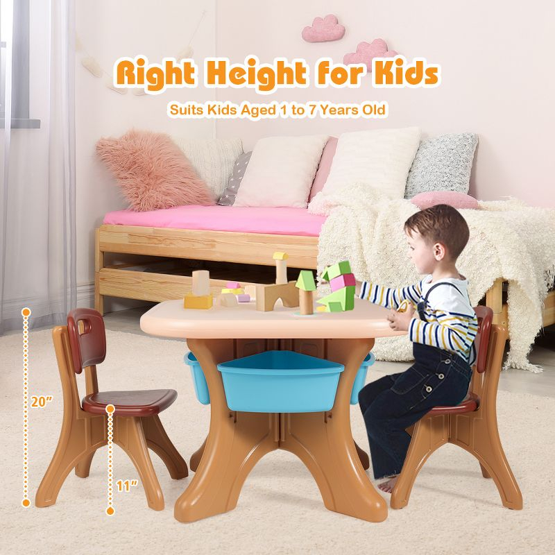 Infans Children Kids Activity Table & Chair Set Play Furniture W/Storage Indoor/Outdoor